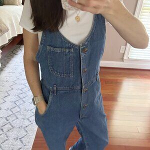 Vtg 80s 90s Lee Denim Jumpsuit Jean Overall 1 Piece Retro Size 11 Small